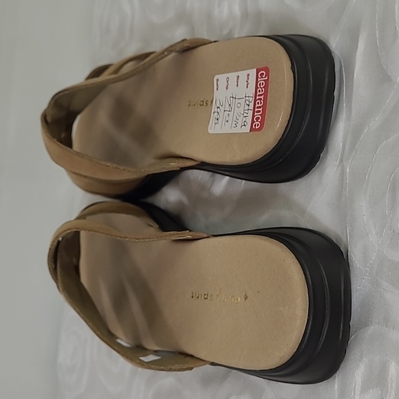 Easy Spirit Espatina Slide On Leather Sandals Light Brown / New Camel Nubuck - Picture 7 of 10